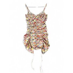 Strangers and Lovers Floral Ruched Mini‎ Dress Lace Bust M